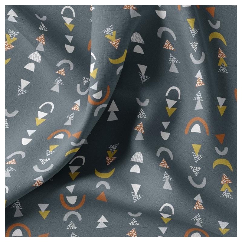 Printed Cotton ELIO Blue Stone / Muted Multicolored